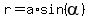 +r+=+a%2Asin%28alpha%29+