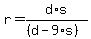 +r+=+d%2As+%2F+%28%28+d+-+9%2As+%29%29+