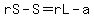 +rS+-+S+=+rL+-+a+