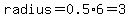 +radius+=+0.5%2A6+=+3+