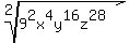 +root%282%2C+9%5E2x%5E4y%5E16z%5E28+%29+