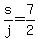 +s%2Fj+=+7%2F2+