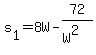+s%5B1%5D+=+8W+-+72%2F%28W%5E2%29+