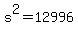 +s%5E2+=+12996+