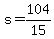 +s+=+104%2F15+