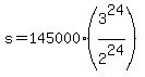 +s+=+145000%2A%283%5E24%2F2%5E24%29+