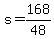 +s+=+168%2F48+