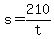 +s+=+210%2Ft+