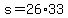 +s+=+26%2A33+