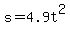 +s+=+4.9t%5E2