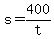 +s+=+400%2Ft+