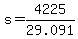 +s+=+4225%2F29.091+