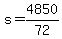 +s+=+4850%2F72+