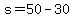 +s+=+50+-+30+