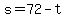 +s+=+72+-+t+
