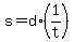 +s+=+d%2A%28+1%2Ft+%29+