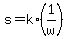 +s+=+k%2A%281%2Fw%29+