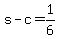 +s+-+c+=+1%2F6+