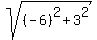 +sqrt%28%28-6%29%5E2+%2B+3%5E2%29+