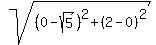 +sqrt%28%280-sqrt%285%29%29%5E2%2B%282-0%29%5E2%29%29