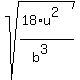 +sqrt%28%2818%2Au%5E2%29%2F%28b%5E3%29%29+
