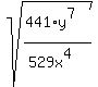 +sqrt%28%28441+%2Ay%5E7%29%2F%28529x%5E4%29%29+