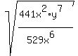 +sqrt%28%28441x%5E2+%2Ay%5E7%29%2F%28529x%5E6%29%29+