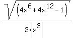 +sqrt%28%284x%5E6+%2B+4x%5E12-+1%29%29%2F%282%2Aabs%28x%5E3%29%29%29%29%29