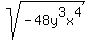 +sqrt%28+-48y%5E3x%5E4+%29+