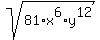 +sqrt%28+81%2Ax%5E6%2Ay%5E12+%29+