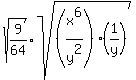 +sqrt%28+9%2F64+%29+%2A+sqrt%28+%28x%5E6%2Fy%5E2%29%2A%281%2Fy%29+%29+