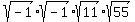 +sqrt%28-1%29%2Asqrt%28-1%29%2Asqrt%2811%29%2Asqrt%2855%29+