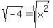 +sqrt%28-4%29+=+sqrt%28x%5E2%29