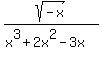 +sqrt%28-x%29+%2F%28x%5E3+%2B+2x%5E2+-3x%29+