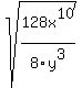 +sqrt%28128x%5E10+%2F+8y%5E3%29