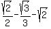 +sqrt%282%29%2F2+-++sqrt%283%29%2F3+-+sqrt%282%29+