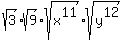 +sqrt%283%29%2Asqrt%289%29%2Asqrt%28x%5E11%29%2Asqrt%28y%5E12%29+