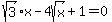 +sqrt%283%29x-4sqrt%28x%29%2B1=0+