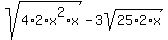 +sqrt%284%2A2%2Ax%5E2%2Ax%29-3sqrt%2825%2A2%2Ax%29+