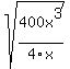 +sqrt%28400x%5E3%2F4x+%29+