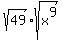 +sqrt%2849%29%2Asqrt%28x%5E9%29+