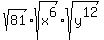 +sqrt%2881%29%2Asqrt%28x%5E6%29%2Asqrt%28y%5E12%29+