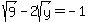 +sqrt%289%29-2sqrt%28y%29=-1