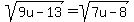 +sqrt%289u-13%29+=+sqrt%287u-8%29+