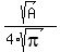 +sqrt%28A%29%2F%284%2Asqrt%28pi%29%29+