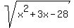 +sqrt%28x%5E2%2B3x-28+%29+