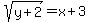 +sqrt%28y%2B2%29=x%2B3+