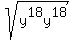 +sqrt%28y%5E18y%5E18%29+