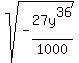 +sqrt+%28-27y%5E36%2F1000%29+