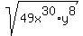 +sqrt+%2849x%5E30%2Ay%5E8%29+